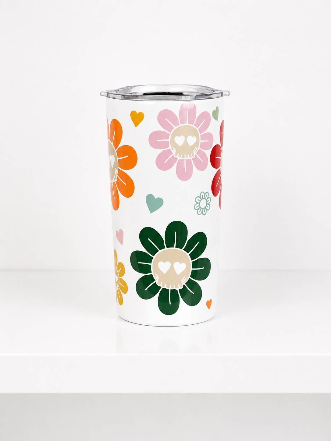Pastel Skull Flower 12oz Tumbler | Cute & Edgy Tumbler