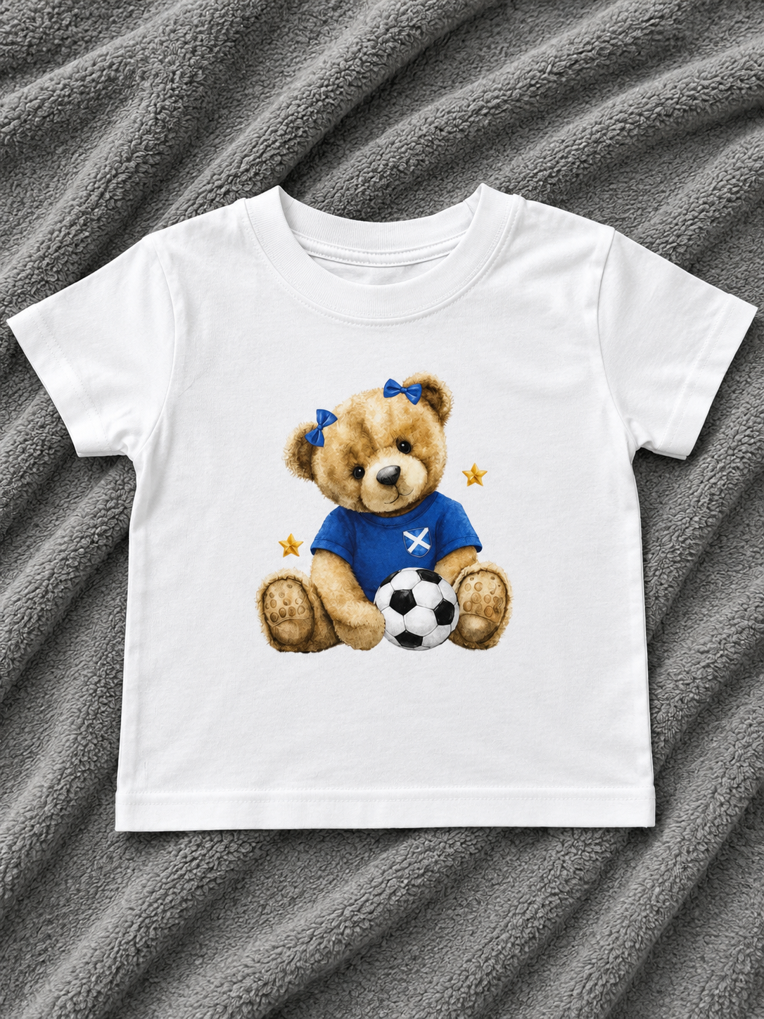 Scotland Teddy Bear Baby T-Shirt 0-3 Months | Scottish Football Baby Top | Ready to Post