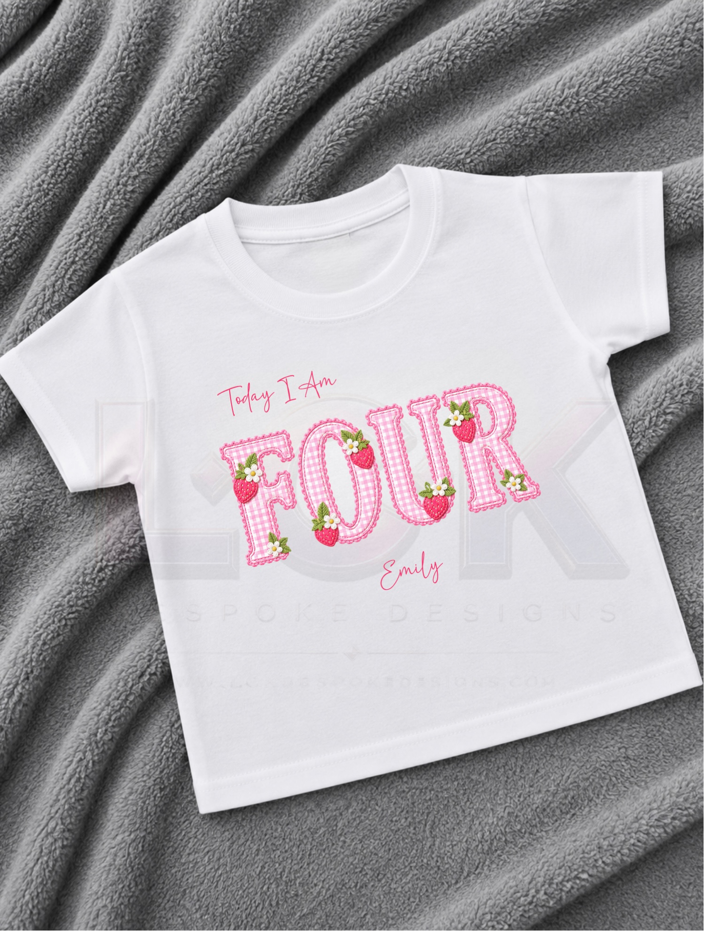 Personalised Strawberry Birthday T-Shirt | Custom Any Age Birthday Top