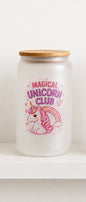 Magical Unicorn Club Frosted Glass Can | Ready to Post | Unicorn Drink Cup Gift for Girls