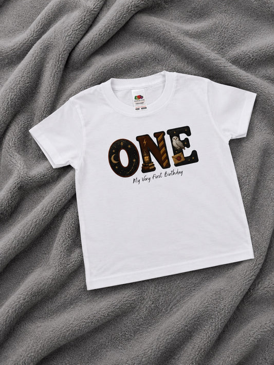 Harry Potter Inspired Birthday T-Shirt – One My Very First Birthday – Size 1-2 Years
