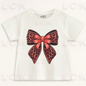 Leopard Bow Kids T-Shirt | Stylish Girls Leopard Print T-Shirt