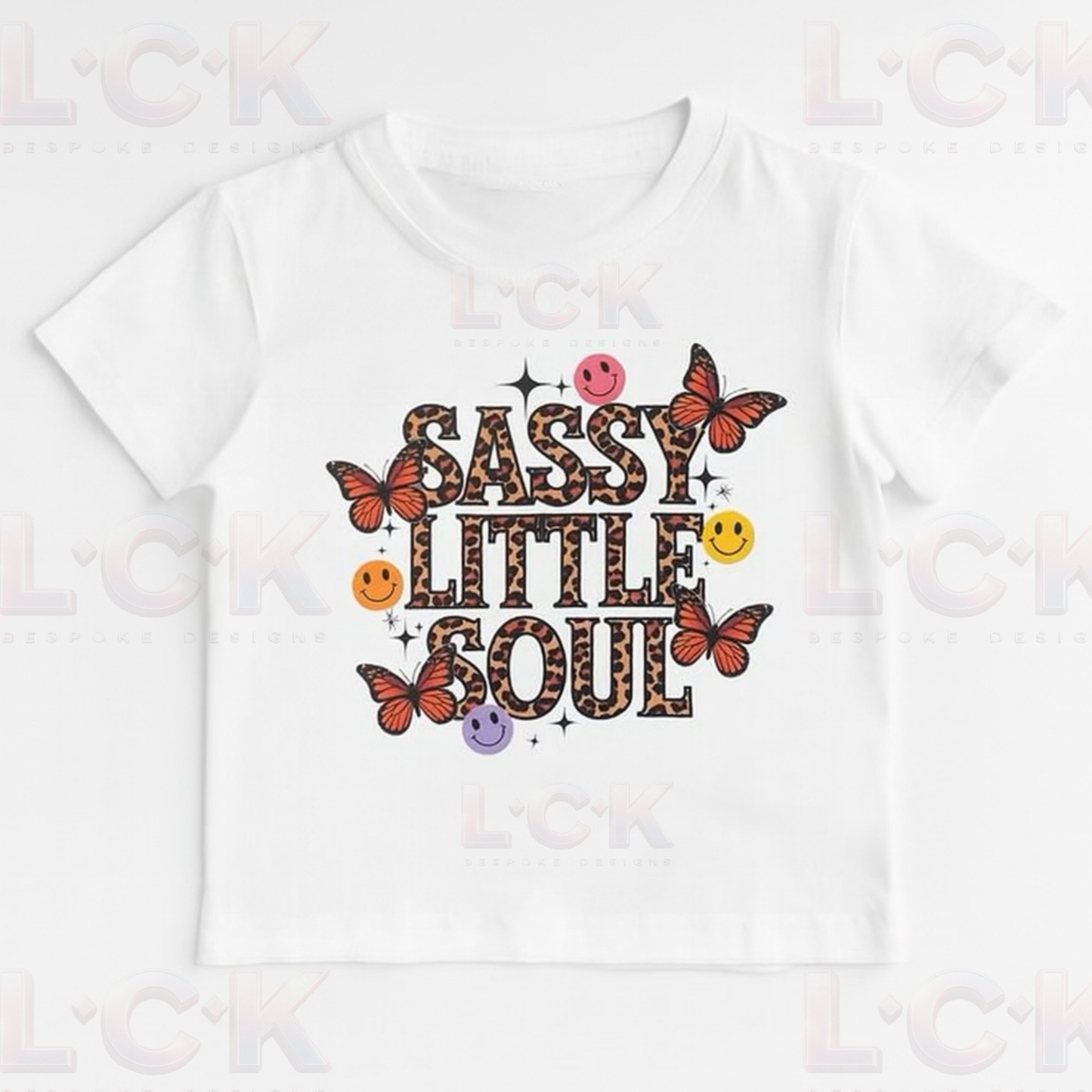 Sassy Little Soul Kids T-Shirt | Cute Leopard Print & Butterfly T-shirt