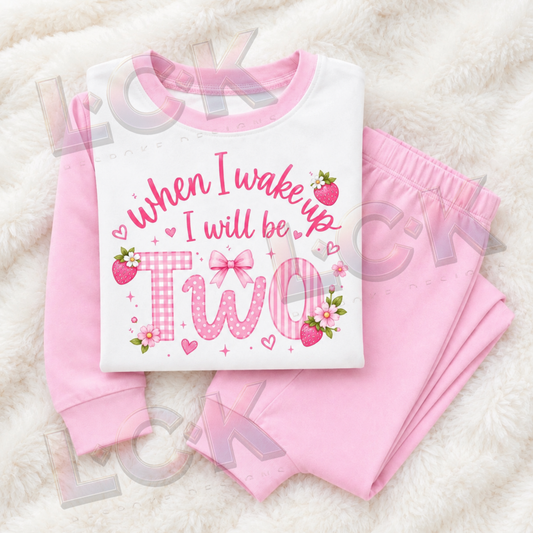 Personalised Strawberry Birthday Pyjamas – When I Wake Up I Will Be [Age]