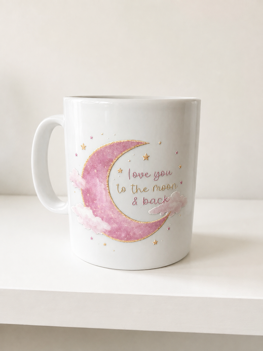Love You to the Moon & Back Straight Mug | Ready to Dispatch